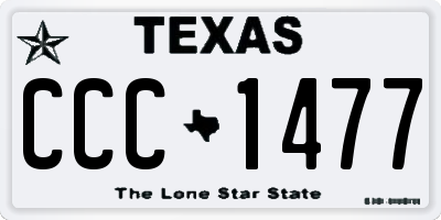 TX license plate CCC1477