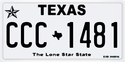 TX license plate CCC1481