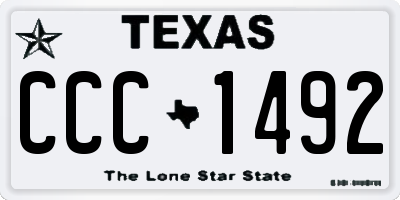 TX license plate CCC1492