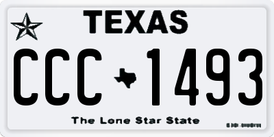 TX license plate CCC1493