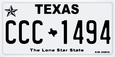 TX license plate CCC1494