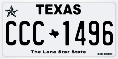 TX license plate CCC1496