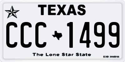TX license plate CCC1499