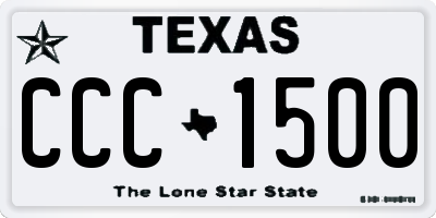 TX license plate CCC1500