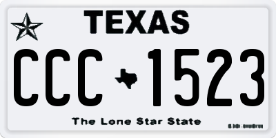 TX license plate CCC1523