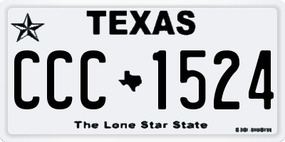 TX license plate CCC1524