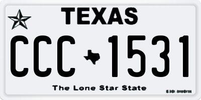 TX license plate CCC1531