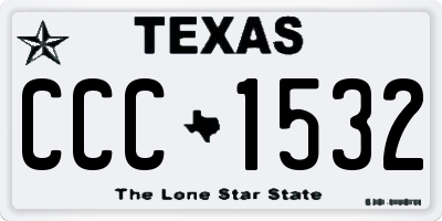 TX license plate CCC1532