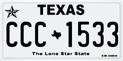 TX license plate CCC1533