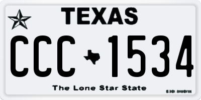 TX license plate CCC1534