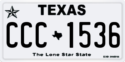 TX license plate CCC1536