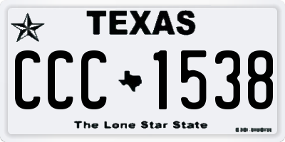 TX license plate CCC1538