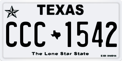 TX license plate CCC1542