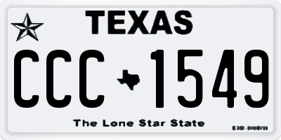 TX license plate CCC1549