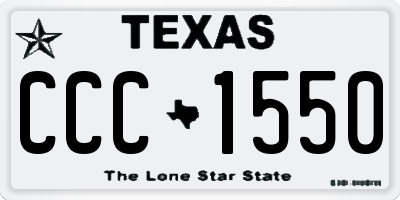 TX license plate CCC1550