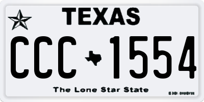 TX license plate CCC1554