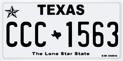 TX license plate CCC1563