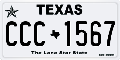 TX license plate CCC1567