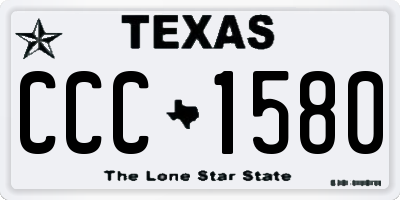 TX license plate CCC1580