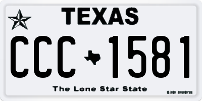 TX license plate CCC1581