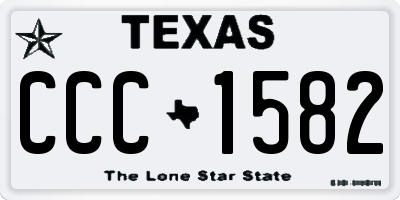 TX license plate CCC1582