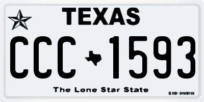 TX license plate CCC1593