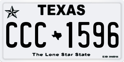 TX license plate CCC1596