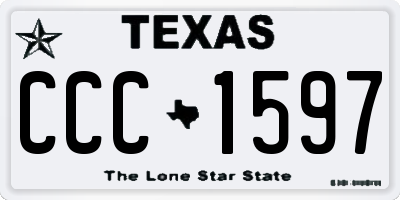 TX license plate CCC1597