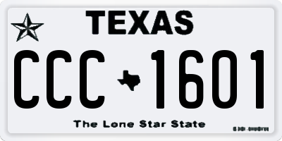 TX license plate CCC1601