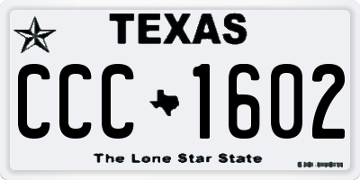 TX license plate CCC1602