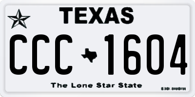 TX license plate CCC1604