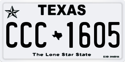 TX license plate CCC1605