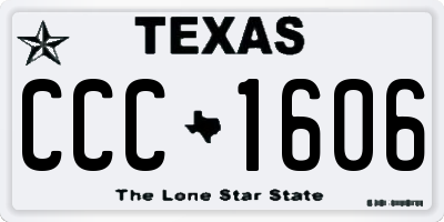 TX license plate CCC1606