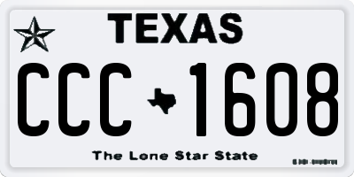 TX license plate CCC1608