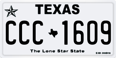 TX license plate CCC1609