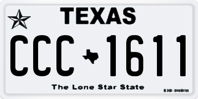 TX license plate CCC1611
