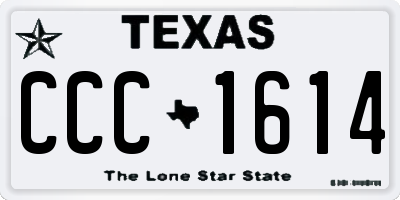 TX license plate CCC1614