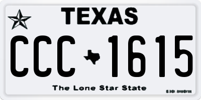 TX license plate CCC1615