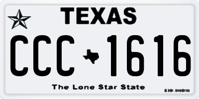 TX license plate CCC1616