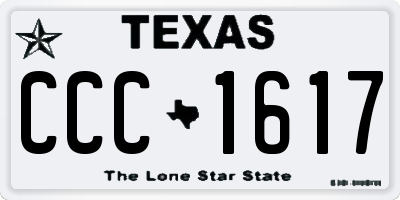 TX license plate CCC1617