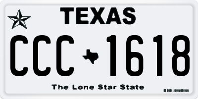 TX license plate CCC1618