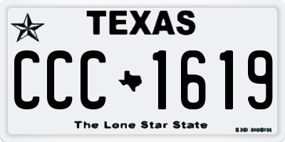 TX license plate CCC1619