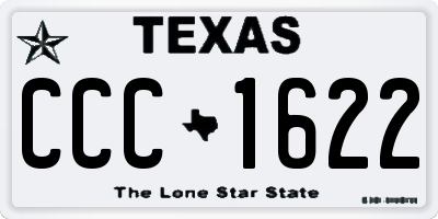 TX license plate CCC1622