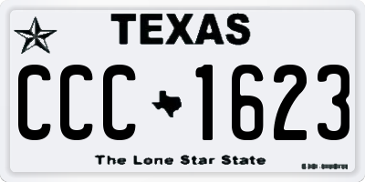 TX license plate CCC1623