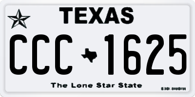 TX license plate CCC1625