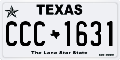 TX license plate CCC1631