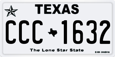 TX license plate CCC1632