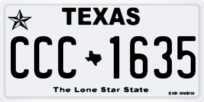 TX license plate CCC1635
