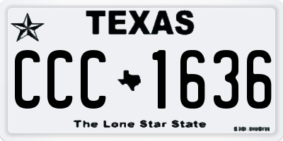 TX license plate CCC1636