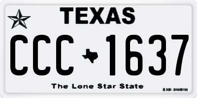TX license plate CCC1637